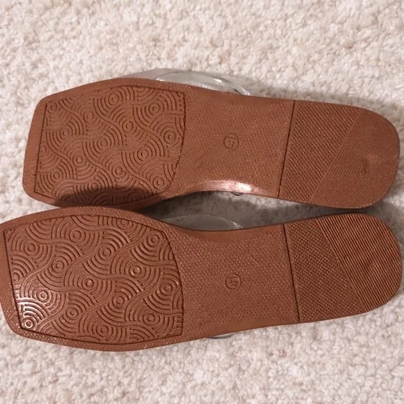 ZARA Zebra Print Flip Flop Sandals Clear Strap Thong Slides Size 41 / US 10 - Picture 3 of 6
